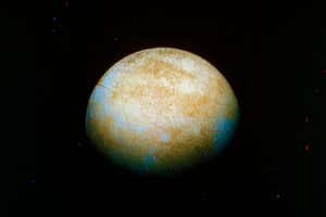 FG10H1 JUPITER: EUROPA, 1979. /nJupiter's moon, Europa. Photographed by Voyager 2, 1979.